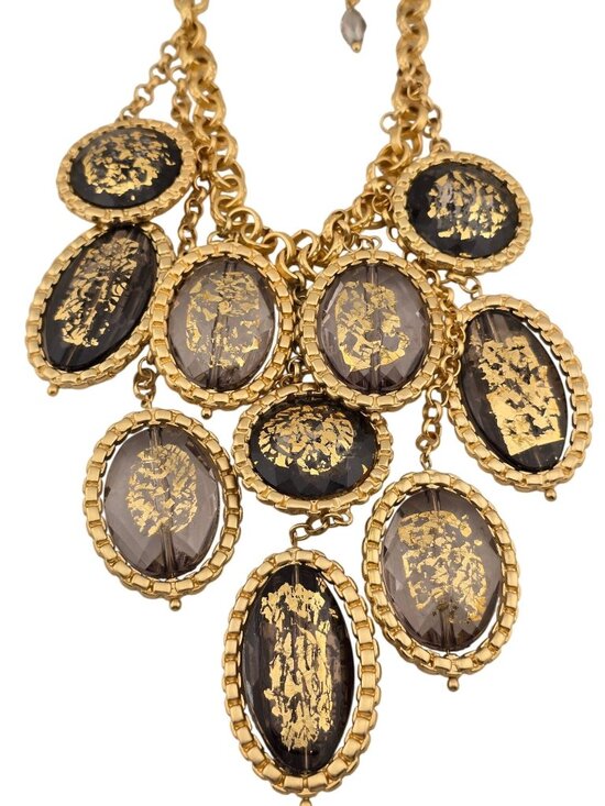 Chico's Jewelry - NWT Limited Edition Chicos Gold Foil Solstice Bib Necklace Statement Piece HEAVY